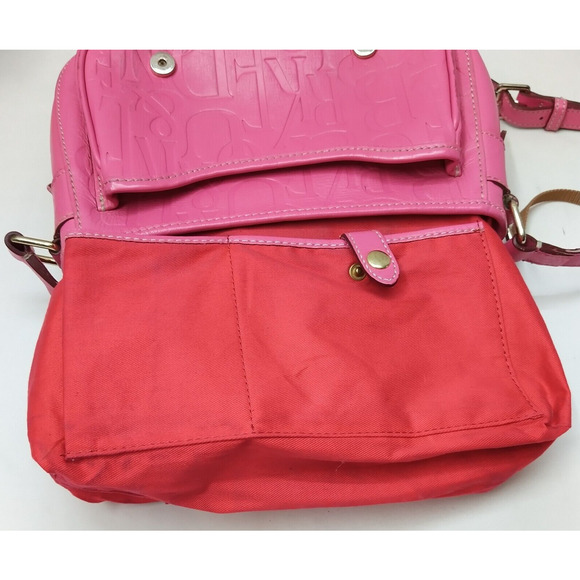 Dooney & Bourke Pink Leather DB Embossed Buckle Flap Crossbody Bag - Picture 10 of 16